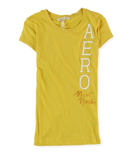 Aeropostale Womens New York Graphic T-Shirt yellow S