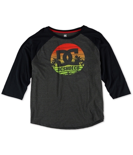 DC Mens Logo Sunset Graphic T-Shirt charcoalhtr S