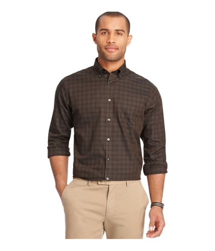 Van Heusen Mens Premium No-Iron Button Up Shirt brwcocoa 5XL