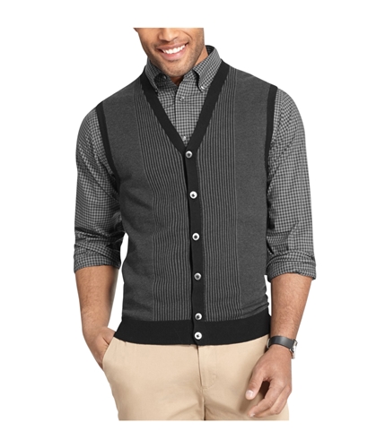 Van Heusen Mens Knit Sweater Vest black 2XLT
