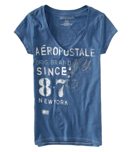 Aeropostale Womens East Hampton Graphic T-Shirt cadetblue XS