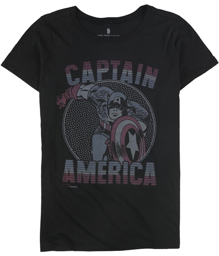Junk Food Womens Captain America Graphic T-Shirt black 1X