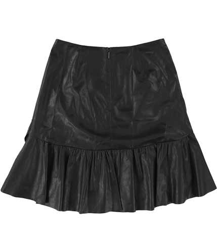 Rebecca Taylor Womens Faux Leather Flared Skirt black 0