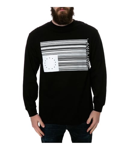 Black Scale Mens The Barcode Rebel LS Graphic T-Shirt black S