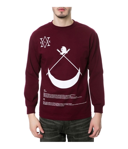 Black Scale Mens The Definition LS Graphic T-Shirt burgundywhite S