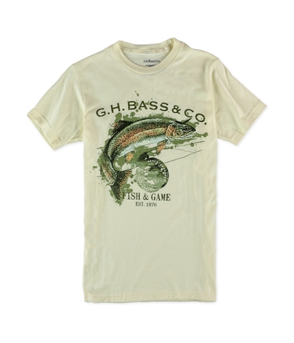 G.H. Bass & Co. Mens Fish & Game Graphic T-Shirt oystergray S