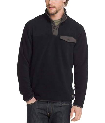G.H. Bass & Co. Mens Quarter-Snap Sweatshirt blackheather S