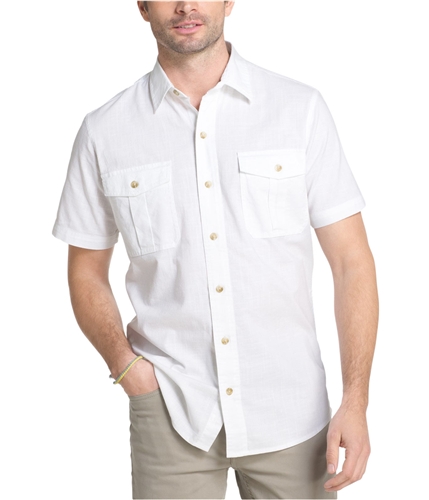 G.H. Bass & Co. Mens Salt Cove Cotton Button Up Shirt ltblue XL