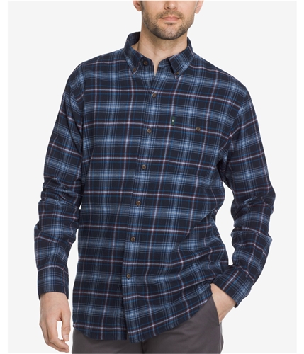 G.H. Bass & Co. Mens Flannel Button Up Shirt bluewingteal S