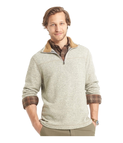 G.H. Bass & Co. Mens Rock Fleece Pullover Sweater silverbirchht 2XL