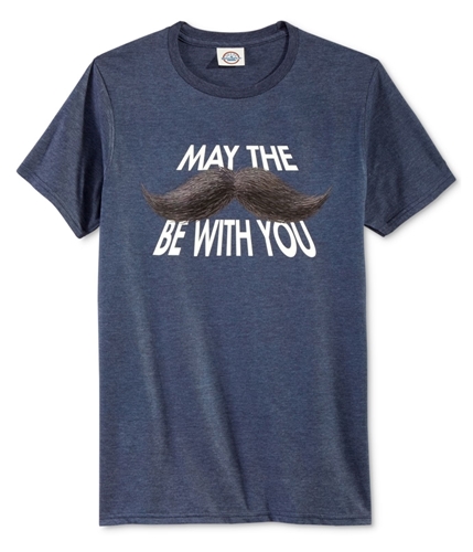 Call Your Mother Mens May The Stache Be With You Graphic T-Shirt denimheather S
