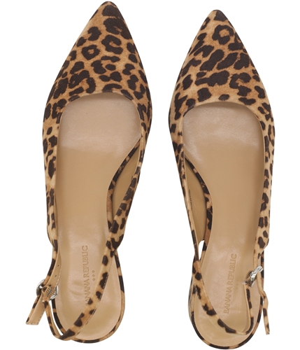 Banana Republic Womens Cheetah Print Sling Back Heels beiges 7.5