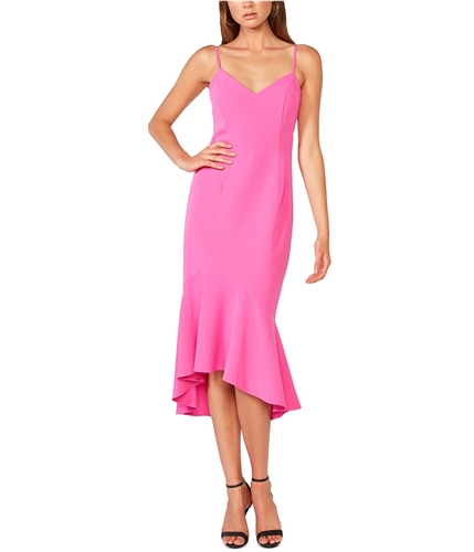 Bardot Womens Solid Flounce High-Low Dress pink S