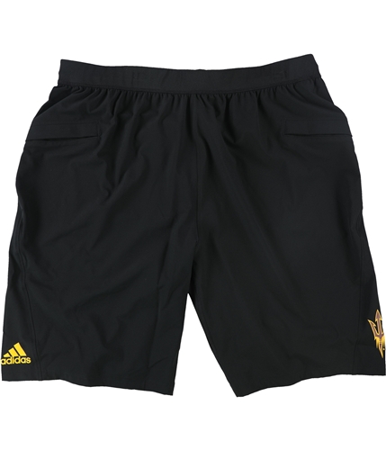 Adidas Mens ASU Sun Devils Logo Athletic Workout Shorts blackcogold LT