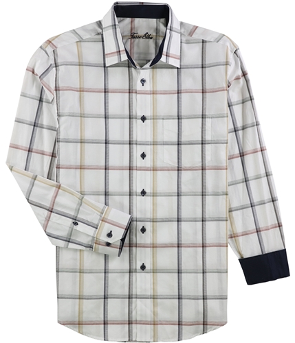 Alfani Mens Contrast Grid Button Up Shirt multicolored M
