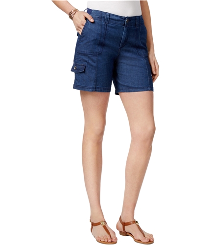 Style&co. Womens Comfort-Waist Casual Cargo Shorts medchambray 14