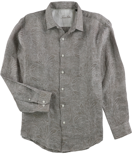 Tasso Elba Mens Marled Button Up Shirt marledyarn L