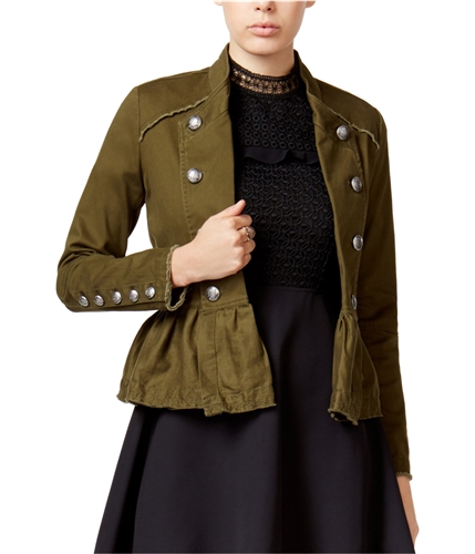 XOXO Womens Peplum Military Jacket olive9 S