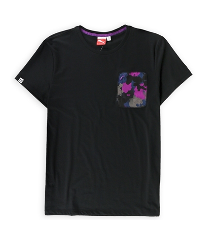 Puma Mens Flower Pocket Zip Graphic T-Shirt black XL