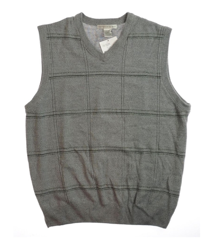 Geoffrey Beene Mens Argyle Sweater Vest gray L