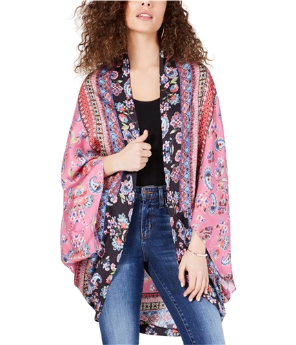 Ginger Womens Printed Cape Jacket pink XS
