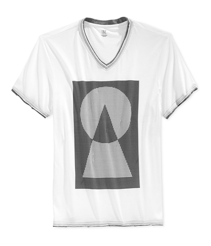 I-N-C Mens Geometric Dot Graphic T-Shirt whitepure L