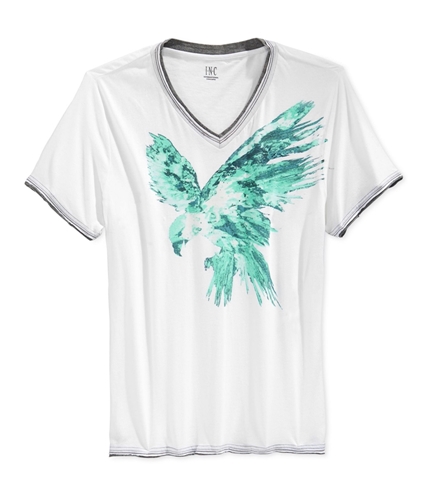 I-N-C Mens Aqua Bird Graphic T-Shirt whitepure XL