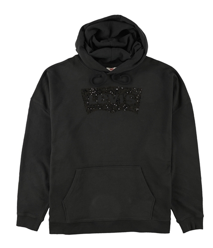 Levi's Womens Sequin Logo Hoodie Sweatshirt black 3X