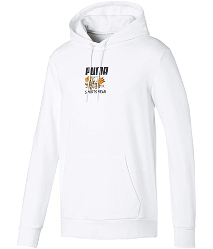 Puma Mens Trend AOP Graphic Hoodie Sweatshirt white M