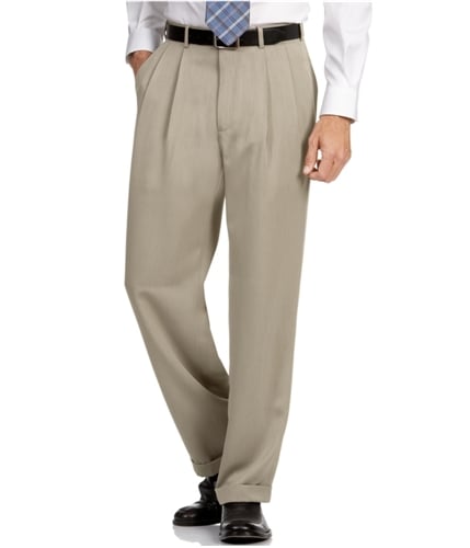 Perry Ellis Mens Double Pleated Dress Pants Slacks simpletaupe 38 Big/38