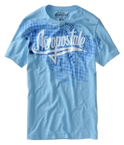 Aeropostale Mens Screenprint Graphic T-Shirt blueyellowaqua XS