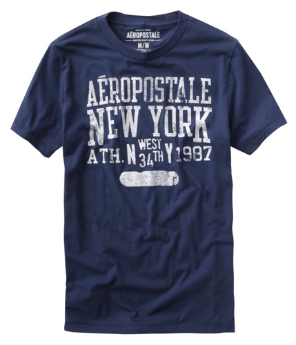 Aeropostale Mens New York Graphic T-Shirt navyblue XS