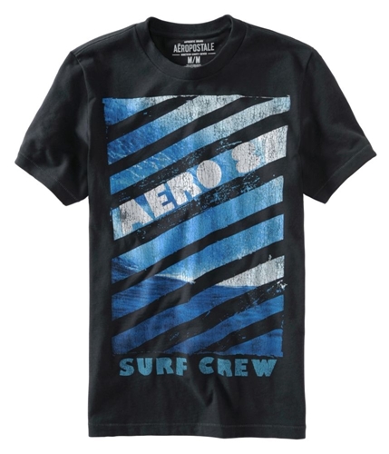 Aeropostale Mens Surf Crew Graphic T-Shirt black XS