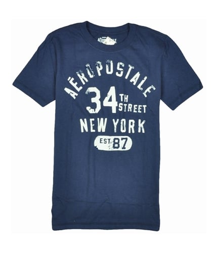 Aeropostale Mens 34th Street New York Graphic T-Shirt navyblue XS