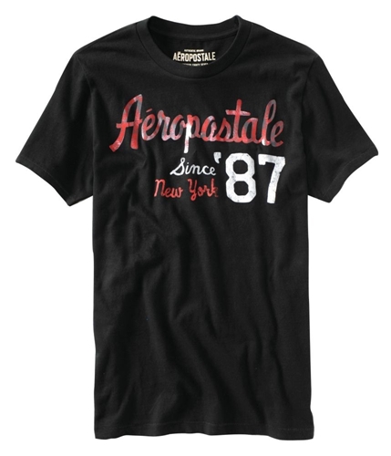Aeropostale Mens Since '87 New York Graphic T-Shirt black XS