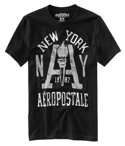 Aeropostale Mens Nyc East Div. Graphic T-Shirt black XS