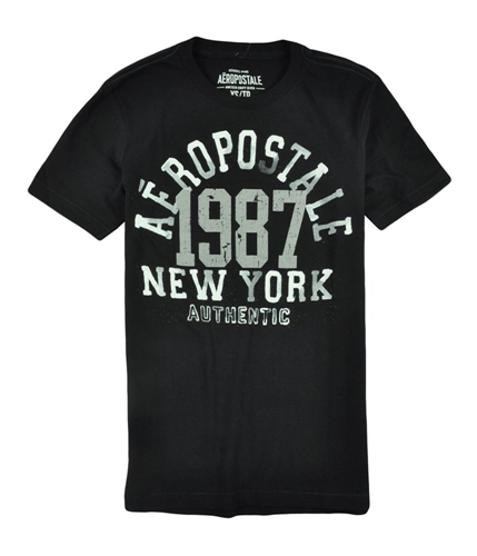 Aeropostale Mens Puff Paint Graphic T-Shirt black XS
