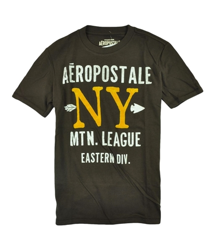Aeropostale Mens Felt Finish New York Graphic T-Shirt browns XS