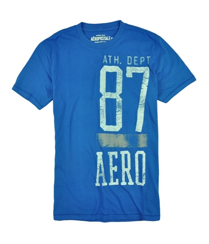 Aeropostale Mens Athletic Dept Weathered Graphic T-Shirt activeblue M