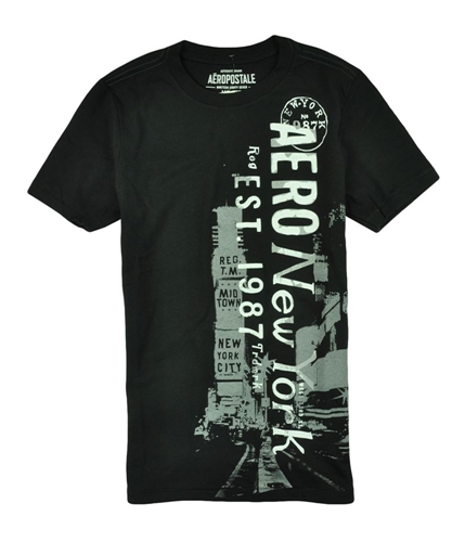 Aeropostale Mens Reg 87 Graphic T-Shirt black XS