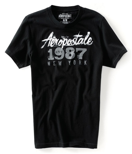 Aeropostale Mens 1987 New York Graphic T-Shirt black XS
