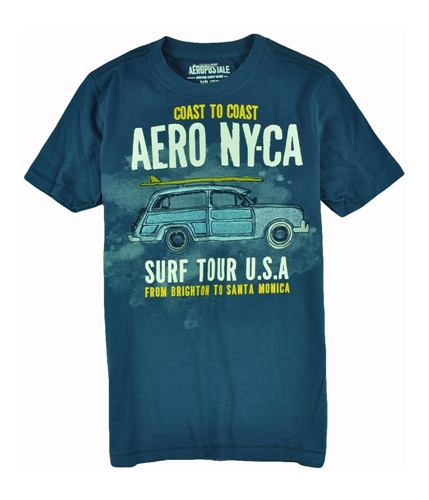 Aeropostale Mens Surf Style Graphic T-Shirt lunablue XS