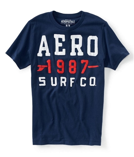 Aeropostale Mens 1987 Surf Co. Graphic T-Shirt navyni XS
