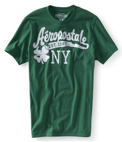 Aeropostale Mens Ny St. Patrick's Graphic T-Shirt greeng XS