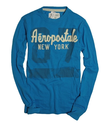 Aeropostale Mens New York Embellished Graphic T-Shirt bluyel XS