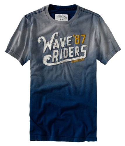 Aeropostale Mens Embellished Wave Riders Graphic T-Shirt lunablue S