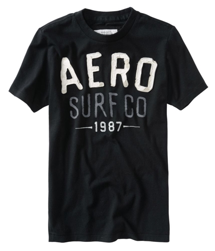 Aeropostale Mens Aero Surf Co Graphic T-Shirt black XS
