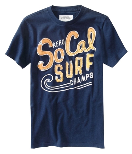 Aeropostale Mens So Cal Surf Champs Graphic T-Shirt navyblue XS