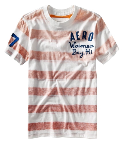 Aeropostale Mens Aero Waimed Bay, Hi Stripe Graphic T-Shirt bleachwhite XS
