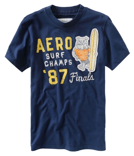 Aeropostale Mens Surf Champs Graphic T-Shirt navyni S